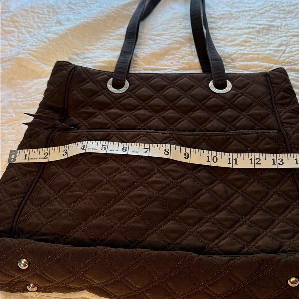 Vera Bradley Brown Quilted Tote Bag with Structured Design - Picture 3 of 7